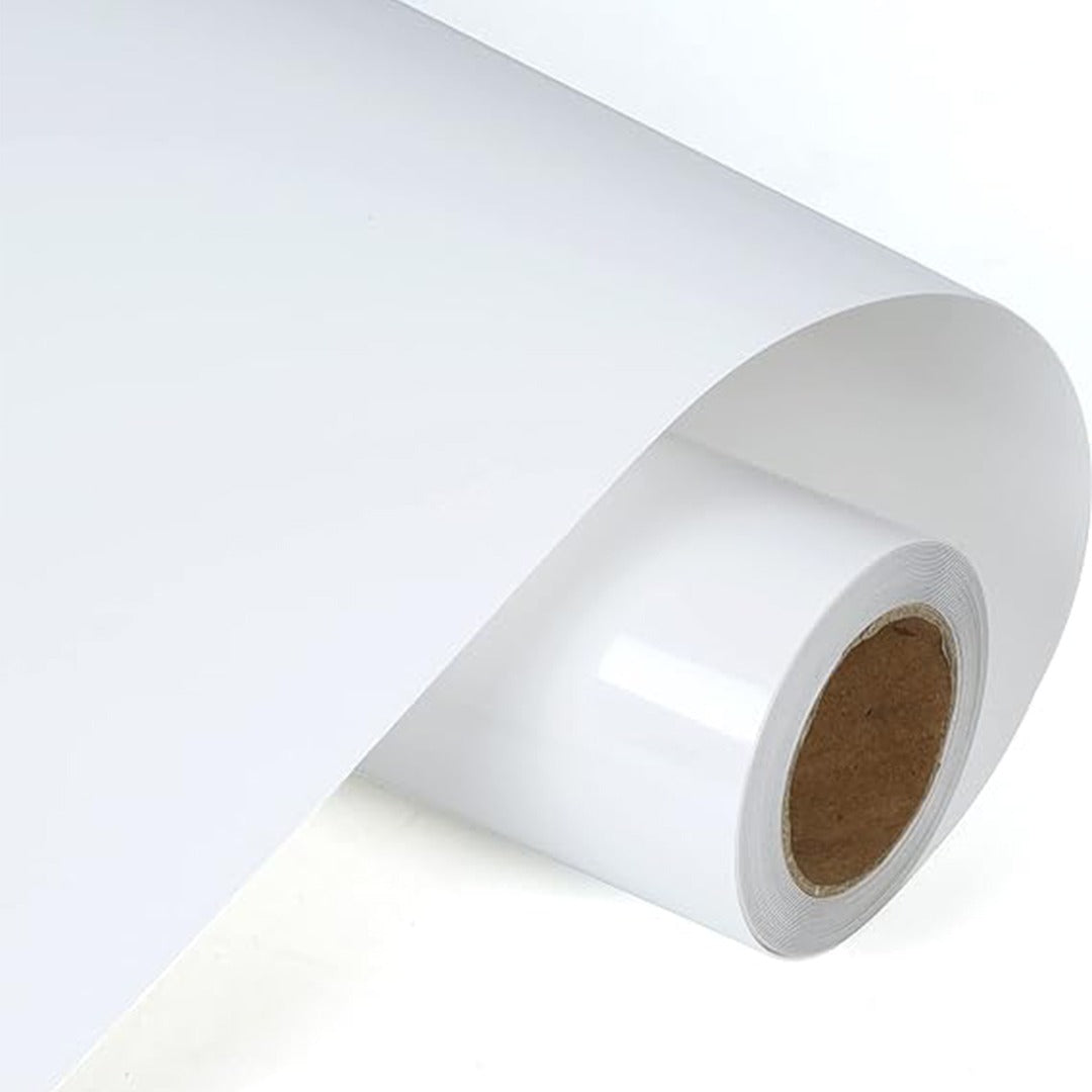White PVC Heat Transfer Vinyl Sticker Roll – 50cm x 1m