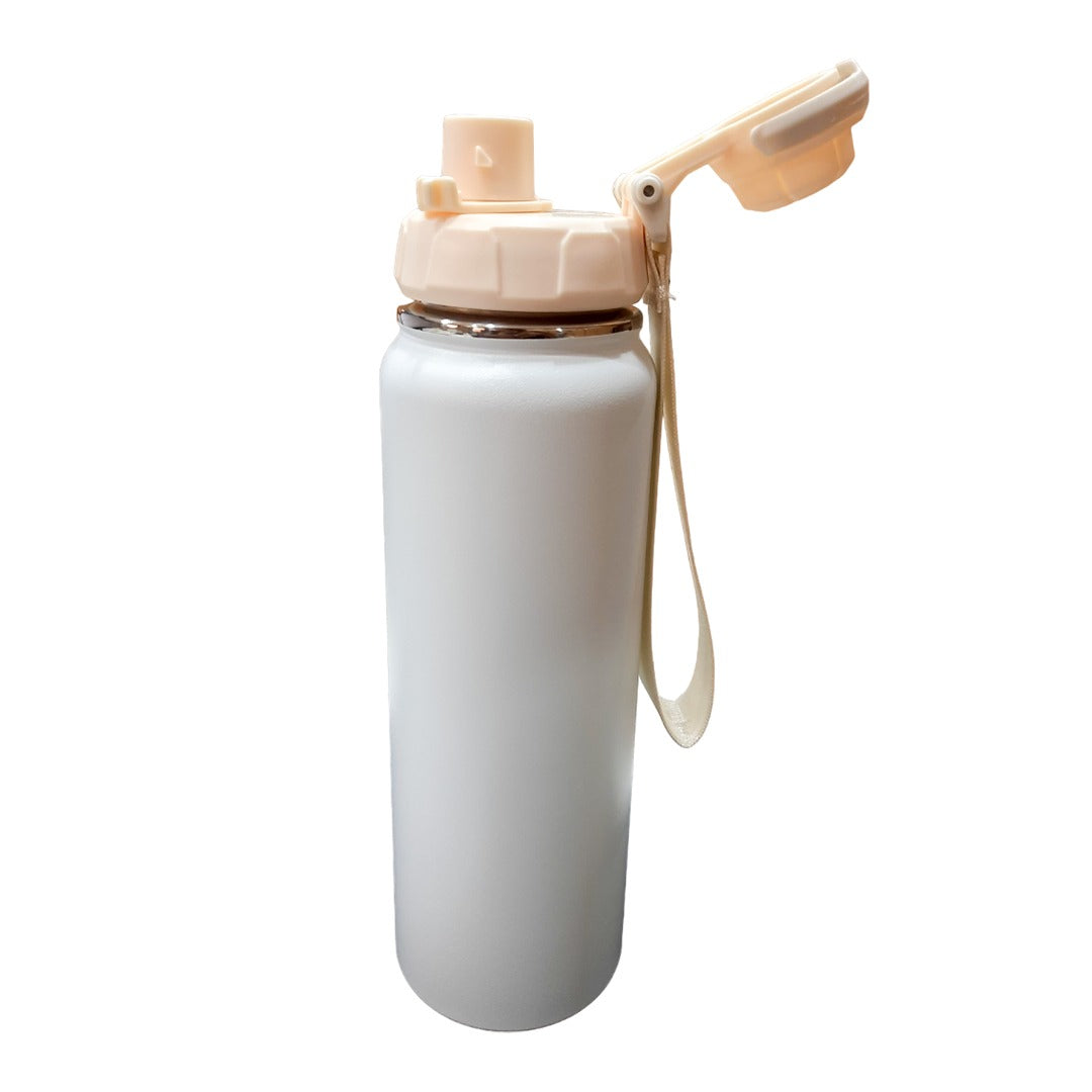 Vaccum Stainless Steel Bottle – 800ml / White Color / Hot and Cold