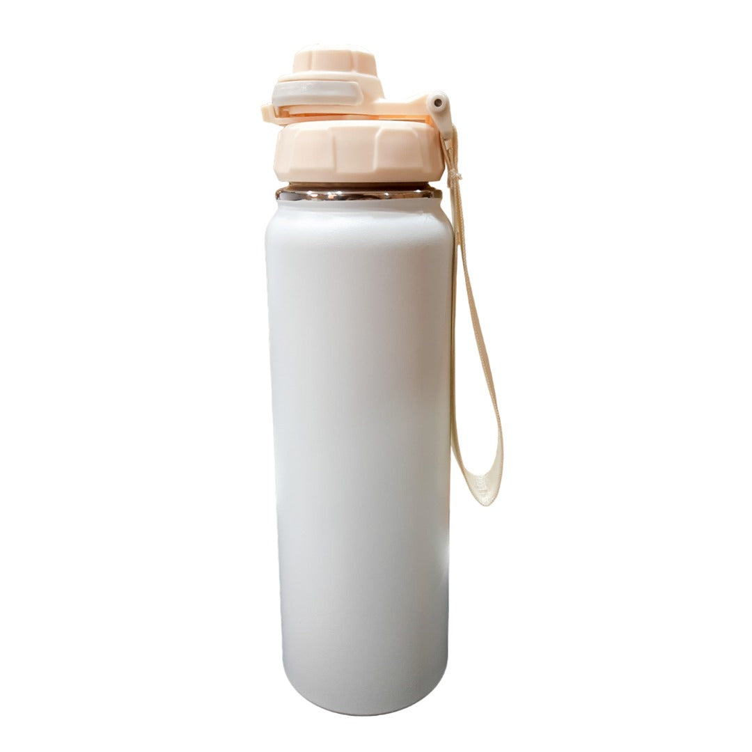 Vaccum Stainless Steel Bottle – 800ml / White Color / Hot and Cold
