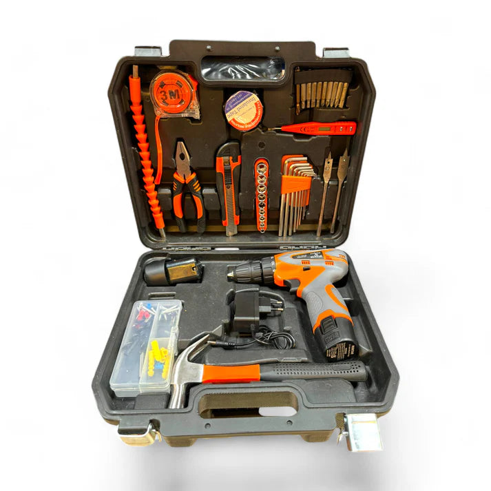 Huntar 12V Cordless Drill with 53-Piece Accessory Set and Carrying Case - MS53984