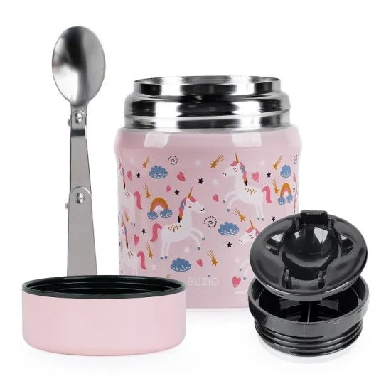 Buzio Kids Stainless Steel Food Container 350ml - Unicorn | IT Care Kuwait