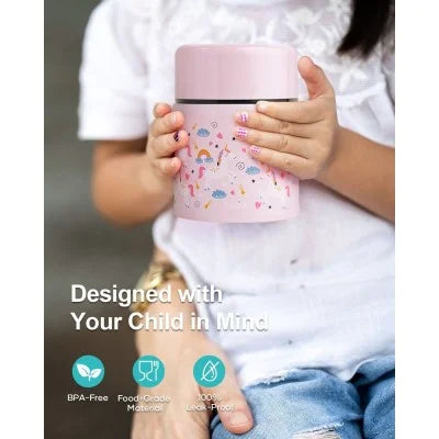 Buzio Kids Stainless Steel Food Container 350ml - Unicorn | IT Care Kuwait