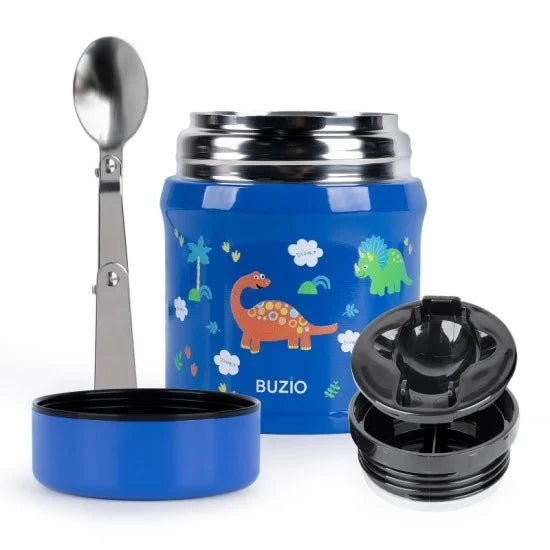 Buzio Kids Stainless Steel Food Container 350ml - Dinosaur | IT Care Kuwait