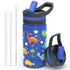 Buzio Kids Water Bottle with Straw Lid and Carry Case 500ml - Dinosaur