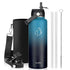 Buzio Duet Series Stainless Steel Water Bottle with 2 Lids and Sleeve 1.2L - Starry Indigo