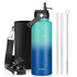 Buzio Duet Series Stainless Steel Water Bottle with 2 Lids and Sleeve 1.2L - Starry Blue