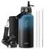 Buzio Duet Series Stainless Steel Water Bottle with 2 Lids and Sleeve 1L - Indigo Crush