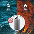 Buzio Duet Series Stainless Steel Gallon Water Bottle with 2 Lids and Sleeve 3.8L - Grey