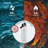 Buzio Duet Series Stainless Steel Water Bottle with 2 Lids and Sleeve 1.2L - White
