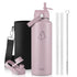 Buzio Duet Series Stainless Steel Water Bottle with 2 Lids and Sleeve 1.2L - Purple
