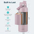Buzio Duet Series Stainless Steel Water Bottle with 2 Lids and Sleeve 1.2L - Purple