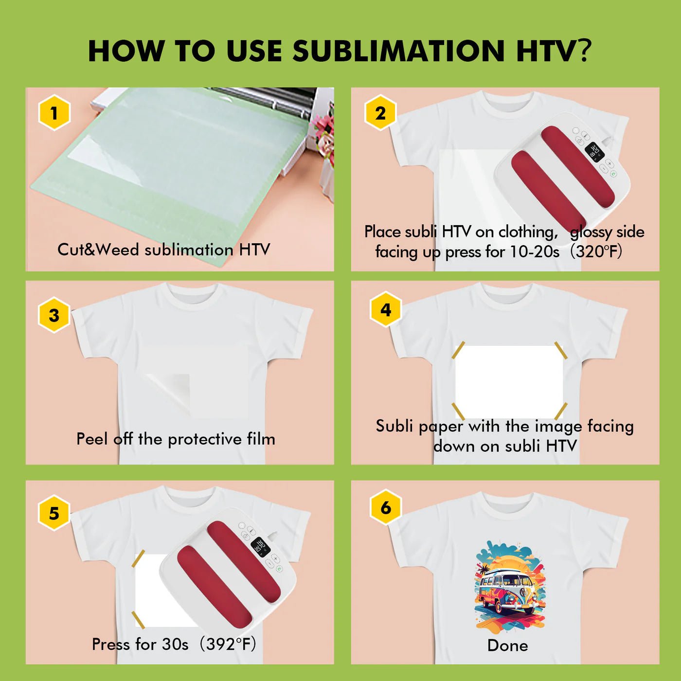 A - SUB Clear Sublimation HTV Vinyl Roll for Cotton Shirts – 30.48cm x 304.8 cmIT CareHeat Transfer Vinyl_