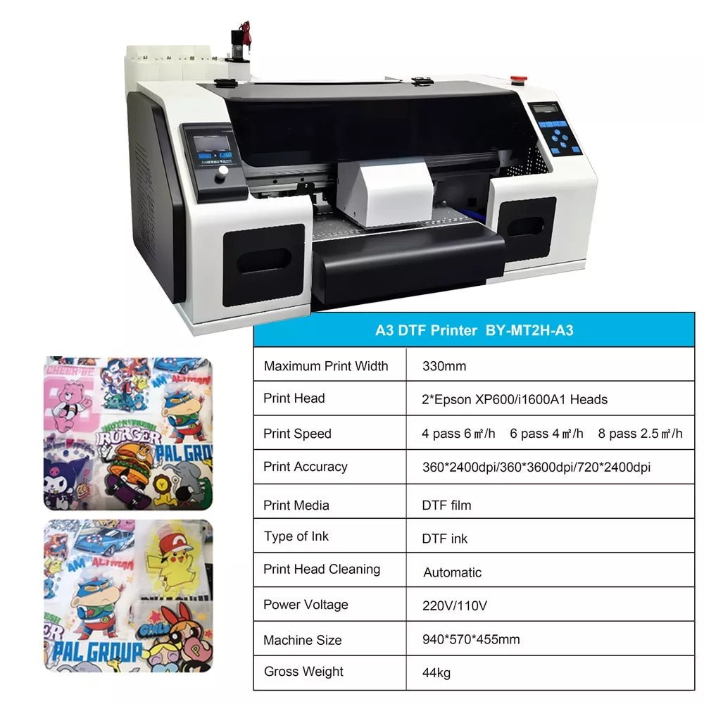 A3 Dual - Head DTF Printer Bundle with A1 Powder Shaker Oven –330mm WidthIT CareDTF Printer