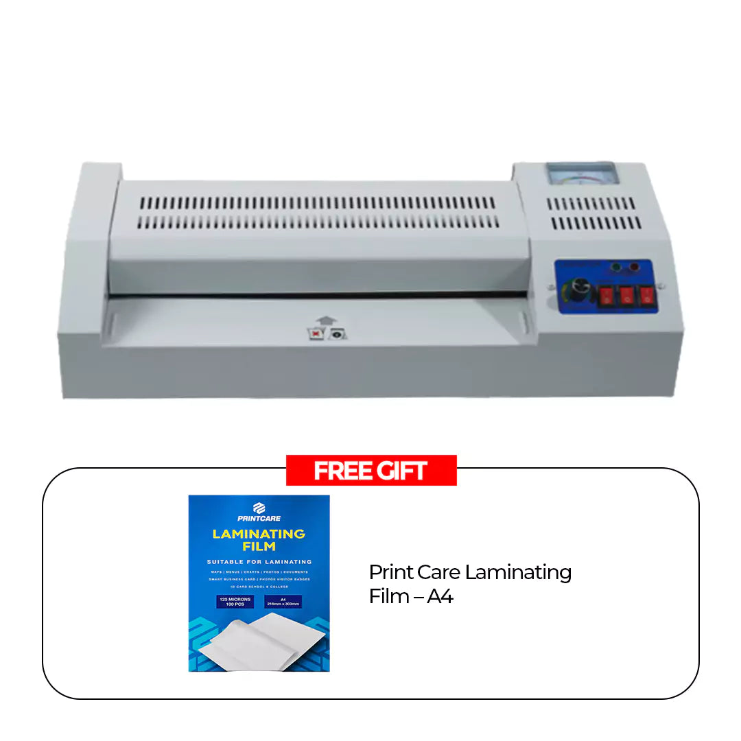 A4 Thermal Laminator – Hot and Cold Document Laminator / Metal Body + Print Care Laminating Film A4