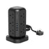 Powerology 12 AC Sockets GaN Tower Hub with Surge Protection - Black