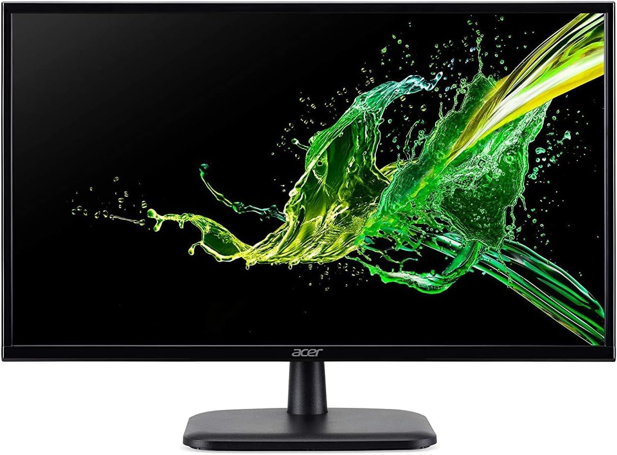 ACER EK241Y LED Monitor 23.8 inch FHD 1920 x 1080 Refresh Rate 75 Hz Response Time 4 ms With Built-in Speaker VGA HDMI BLACK