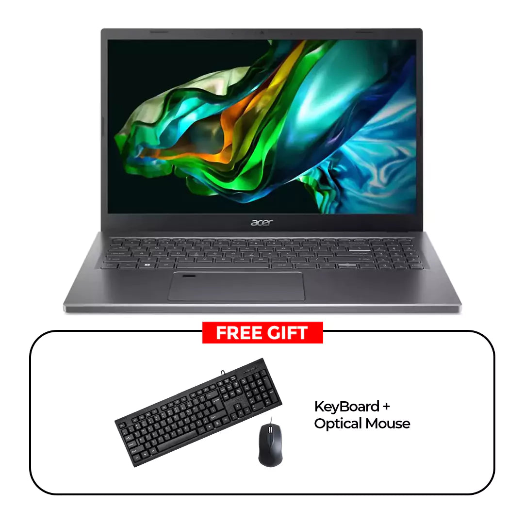 كمبيوتر محمول Acer Aspire 5 A515-57G-59VY – 15.6″ FHD / i5 / 8GB / 512GB SSD / 4GB VGA / DOS / 1YW / إنجليزي / رمادي فولاذي –