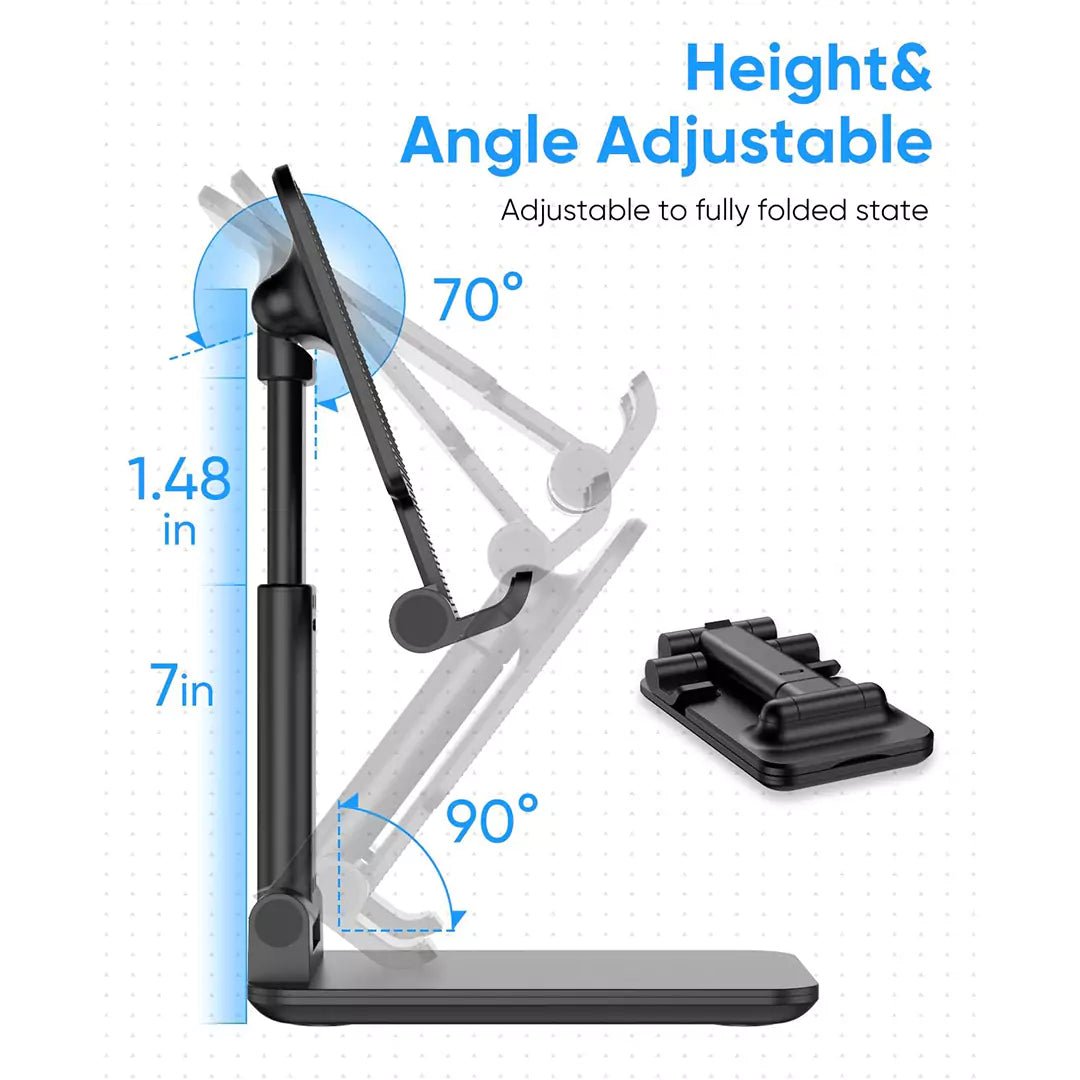 Adjustable Foldable Cell Phone & Tablet Stand – Height & Angle Adjustable/ BlackIT CareMobile Holders & Stands