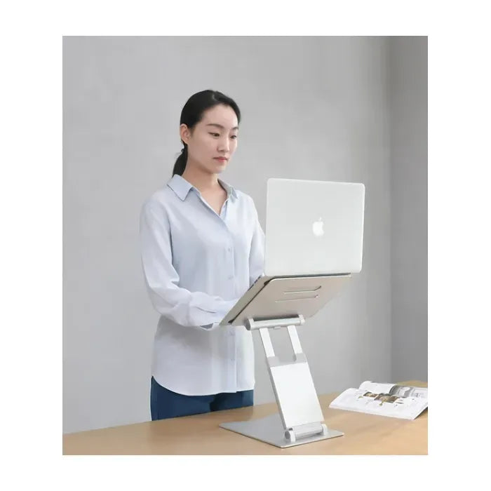 Adjustable Laptop Riser Aluminum 10-15.6inch Laptop Notebook Tablet Foldable Stand - Silver