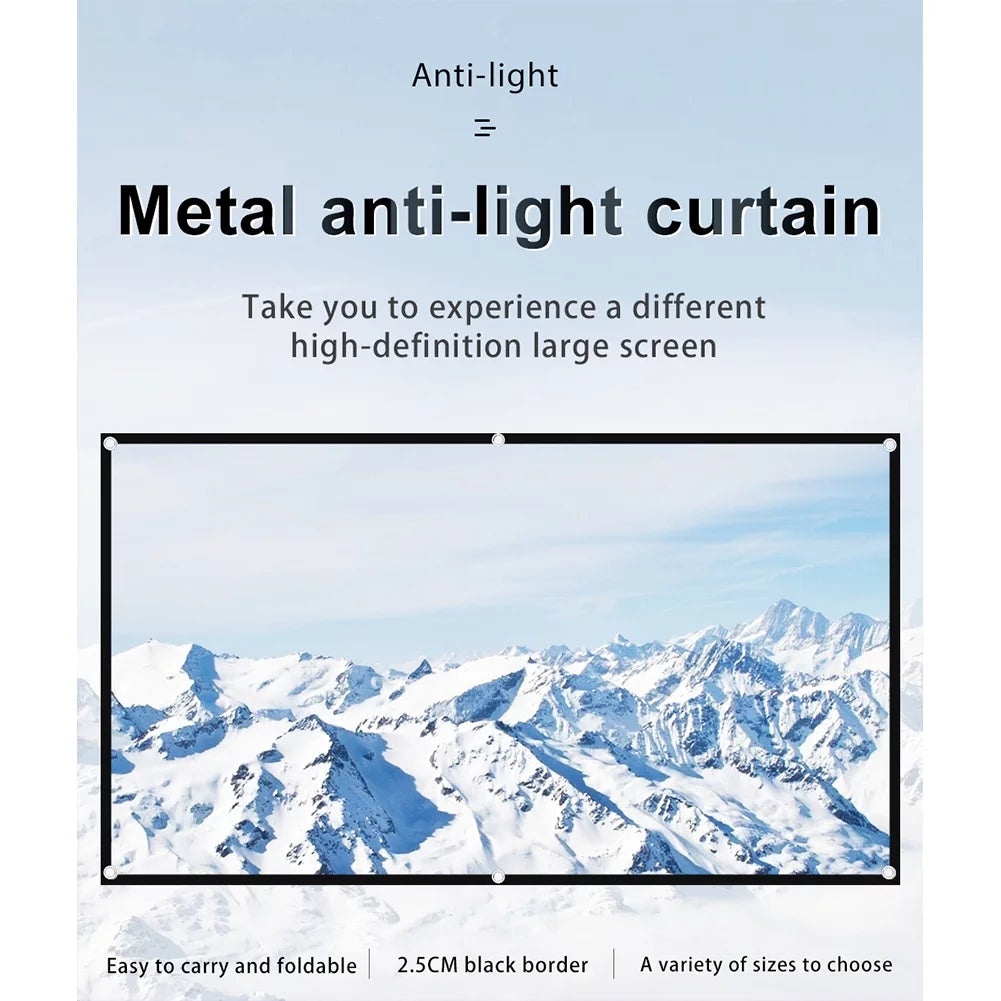 Anti-Light Portable Projector Screen – 16:9 / 100 inches