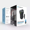 Powerology 150W Cup Holder Power Inverter with Dual USB-C and USB-A QC 3.0