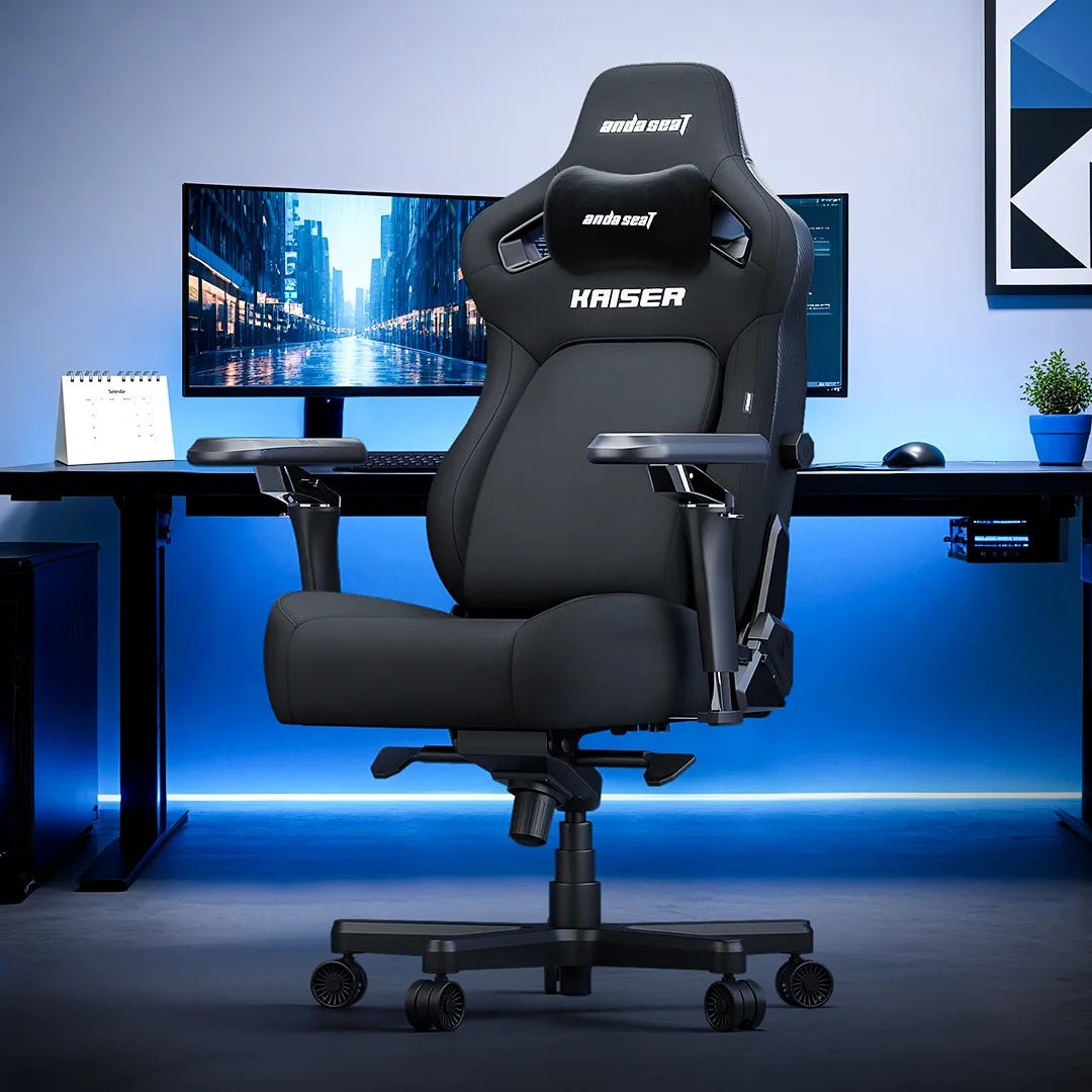 AndaSeat Kaiser 4 XL Ergonomic Gaming Chair – Linen Fabric, 6D Armrests, Pop - Out Lumbar (Black)IT CareGaming Chair