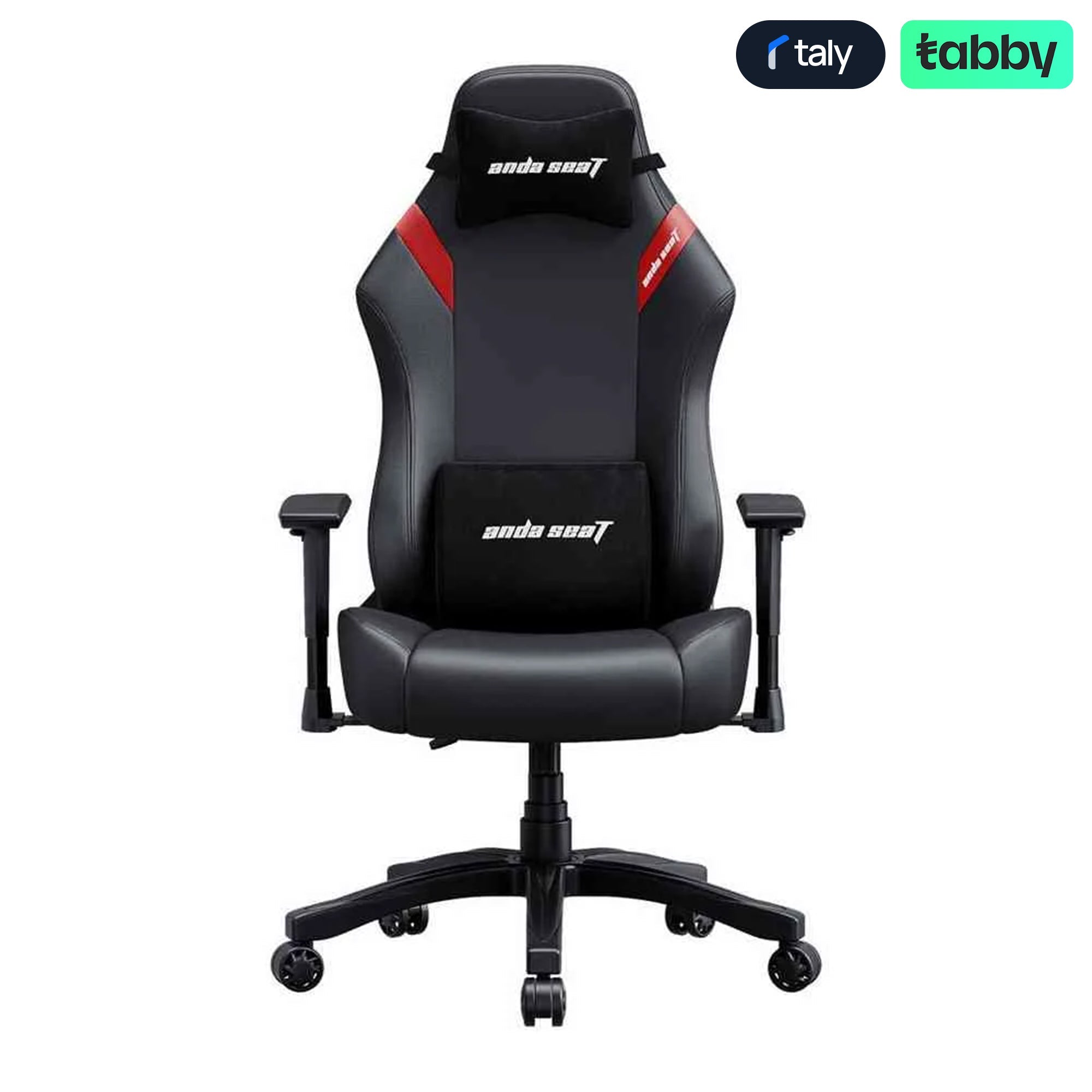AndaSeat Luna L Gaming Chair – Ergonomic Reclining, Lumbar & Neck Support, PVC Leather (Black/Red) | IT Care Kuwait