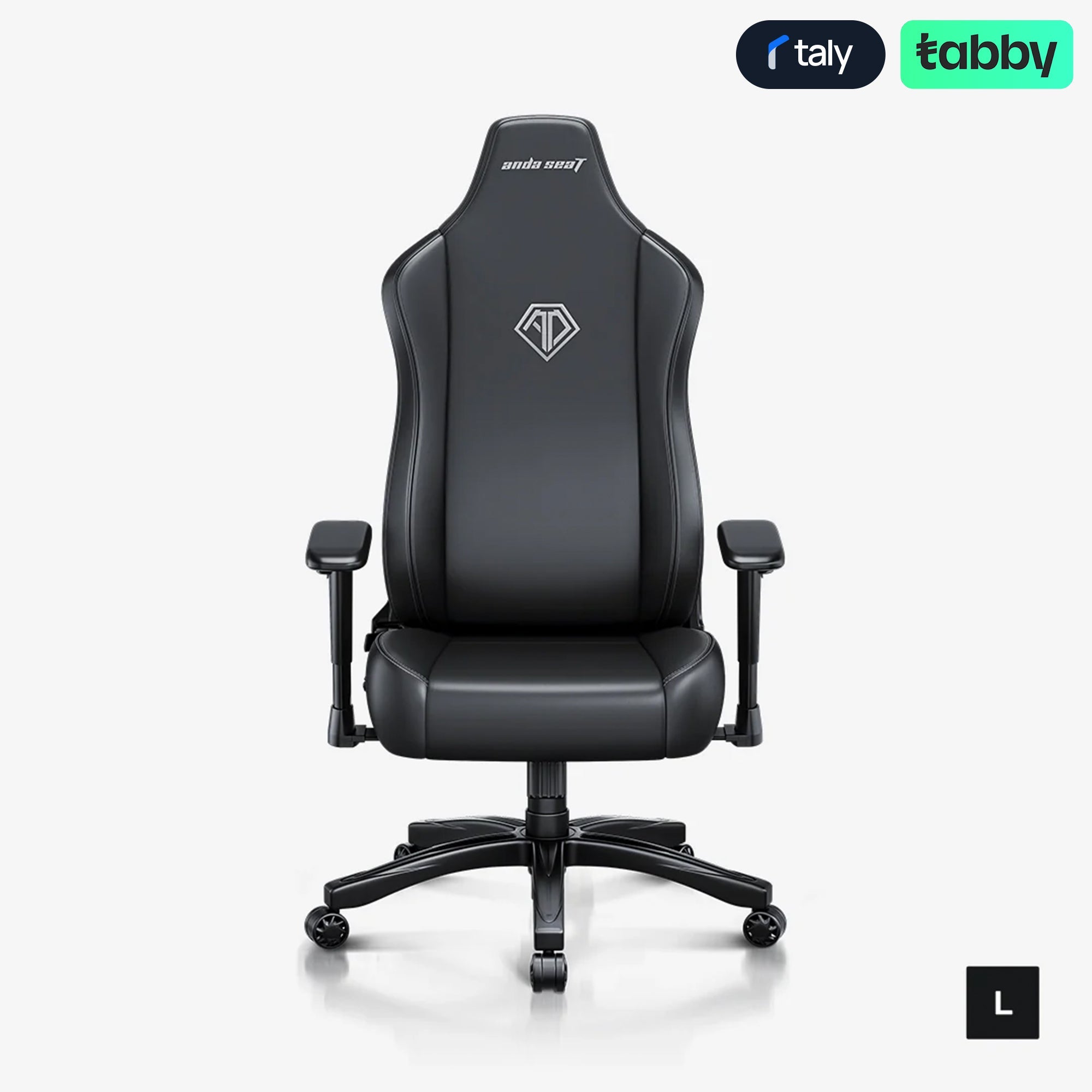 AndaSeat Novis Large Ergonomic Gaming Chair – PVC Leather & Linen Upholstery, Reclining (Black) | IT Care Kuwait