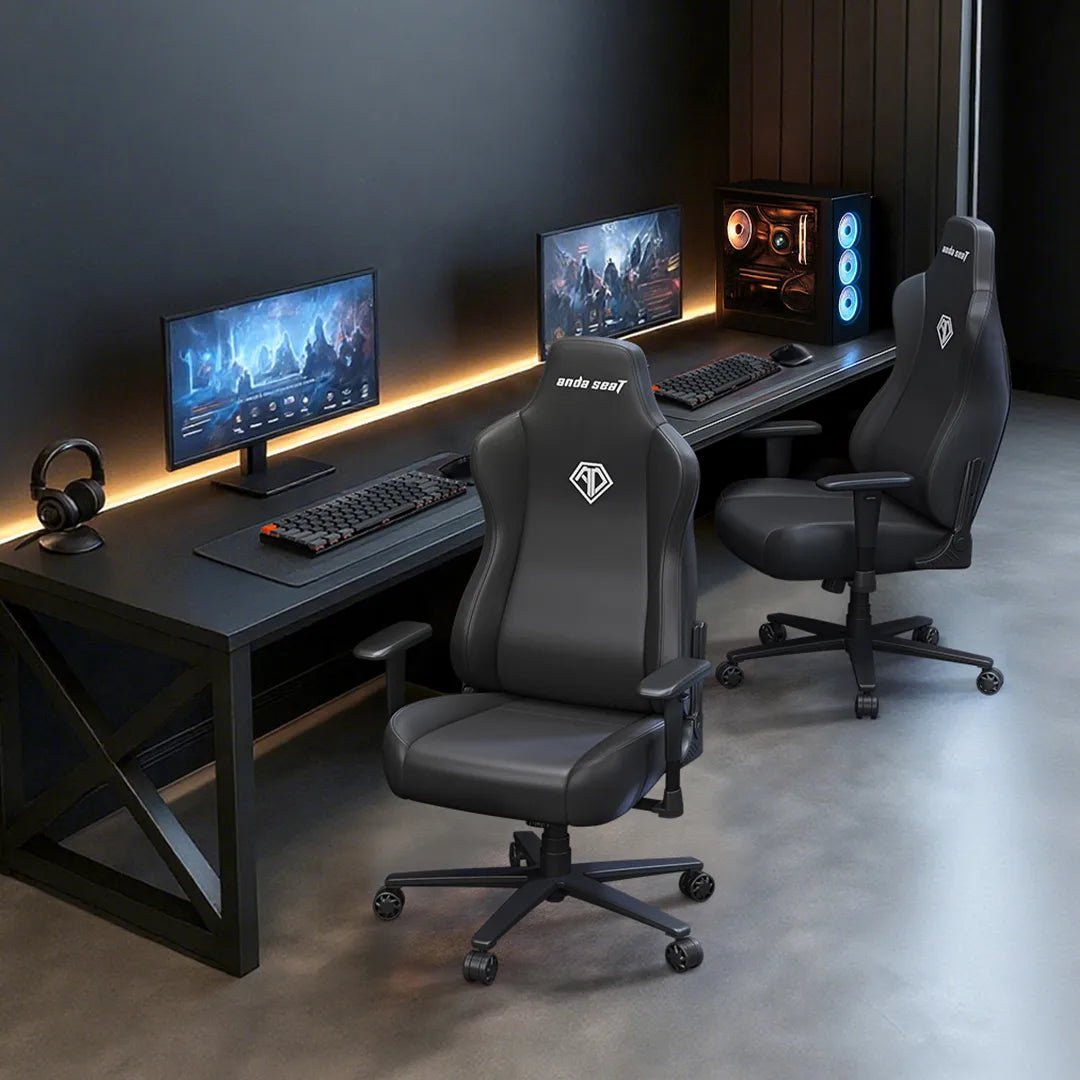 AndaSeat Novis Large Ergonomic Gaming Chair – PVC Leather & Linen Upholstery, Reclining (Black, AD23 - L - 01 - B - PV)IT CareGaming Chair