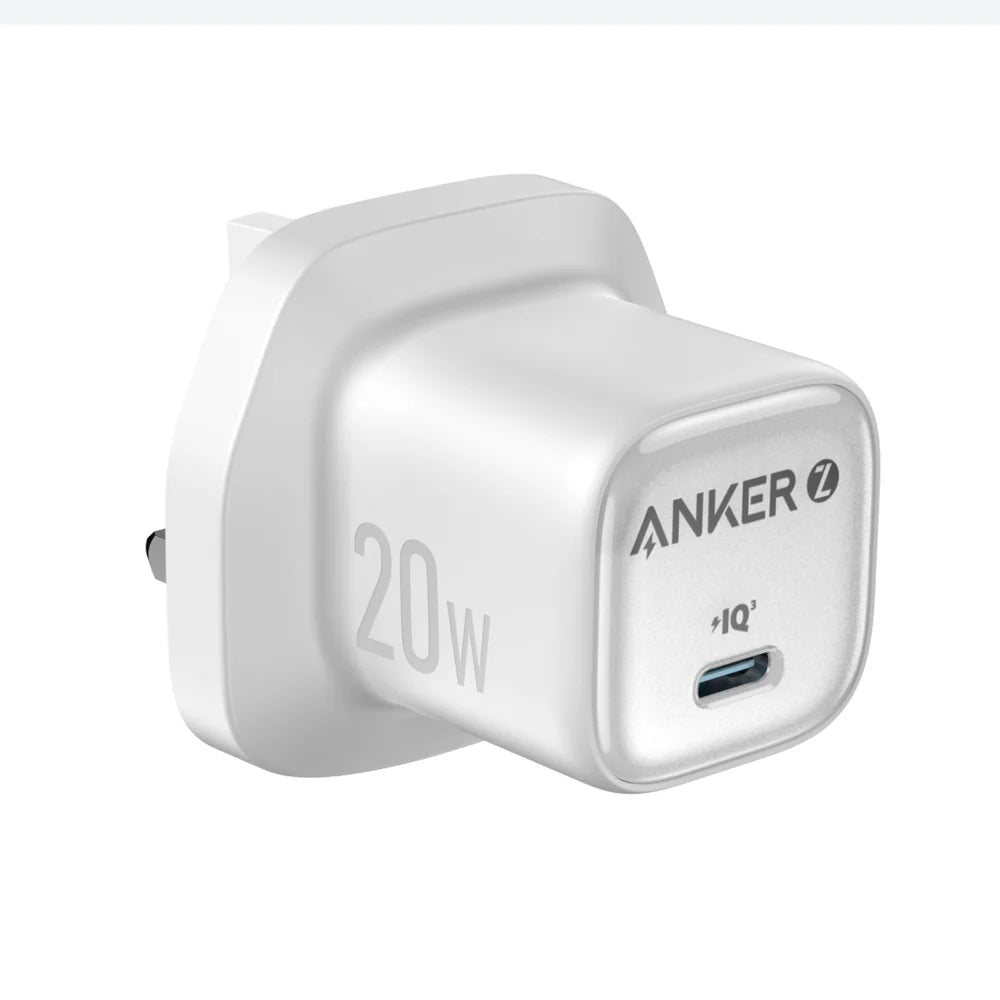 Anker 20W GaN USB-C Wall Charger (1C) – Compact Fast Charging Power Adapter, White | IT Care Kuwait