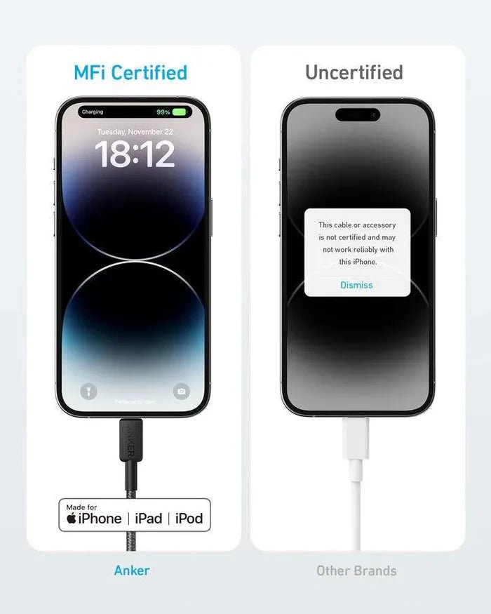 Anker 322 USB - C to Lightning Cable (3ft Braided) BlackIT CareCables & Converters