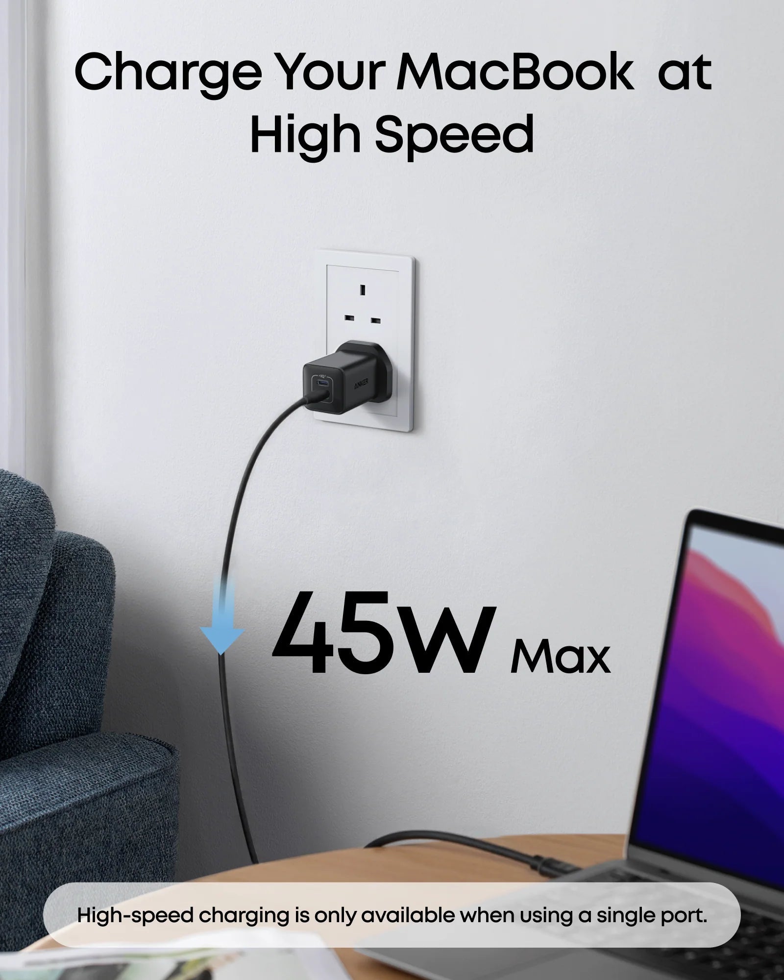 Anker 523 Nano 3 Dual USB - C Wall Charger 47W with ActiveShield 2.0 – BlackIT CarePower Adapters