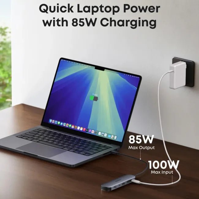 Anker Nano USB - C Hub (7 - in - 1, 4K HDMI) GrayIT CareUSB Hub