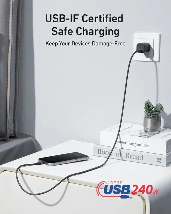Anker USB - C to USB - C Cable (6 ft, 240W, Upcycled - Braided) BlackIT CareCables & Converters