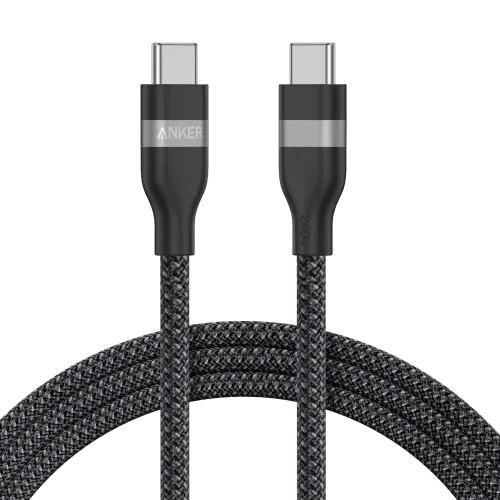 Anker USB - C to USB - C Cable (6 ft, 240W, Upcycled - Braided) BlackIT CareCables & Converters