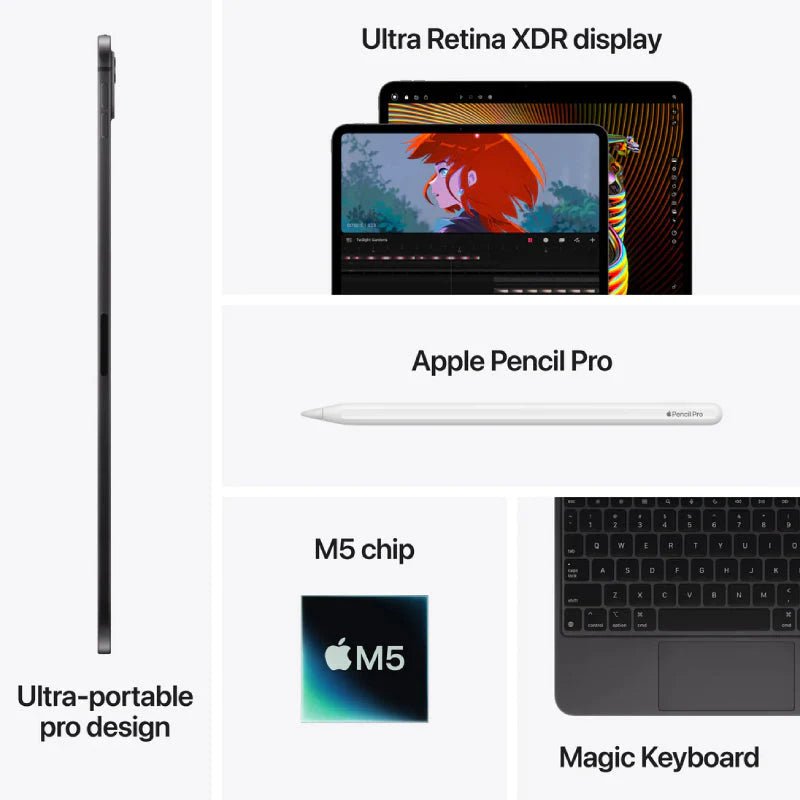 Apple iPad Pro M5 (2025) / 13" / 512GB / Wi - Fi + Cellular / SILVER / Standard GlassIT CareApple iPad Pro