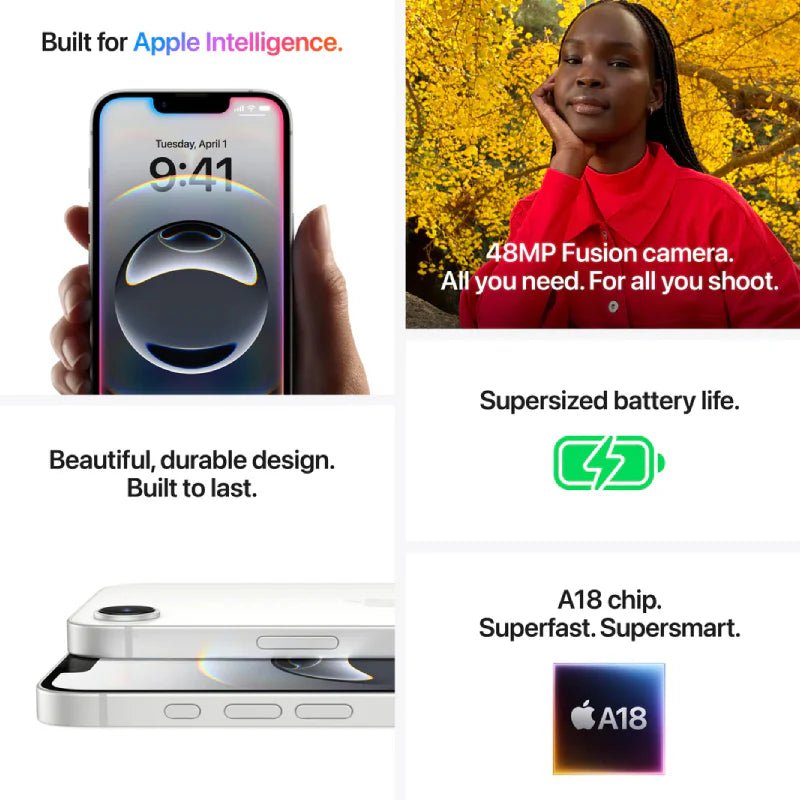 Apple iPhone 16e - 128GB / Black / 5G / 6.1"IT CareApple iPhone