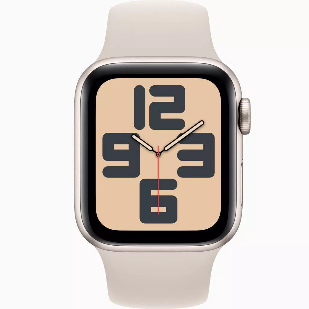 Apple Watch Series SE 3 - OLED / 64GB / 44mm / Bluetooth / Wi-Fi / Small/Medium / Starlight Aluminium Case with Starlight Sport Band