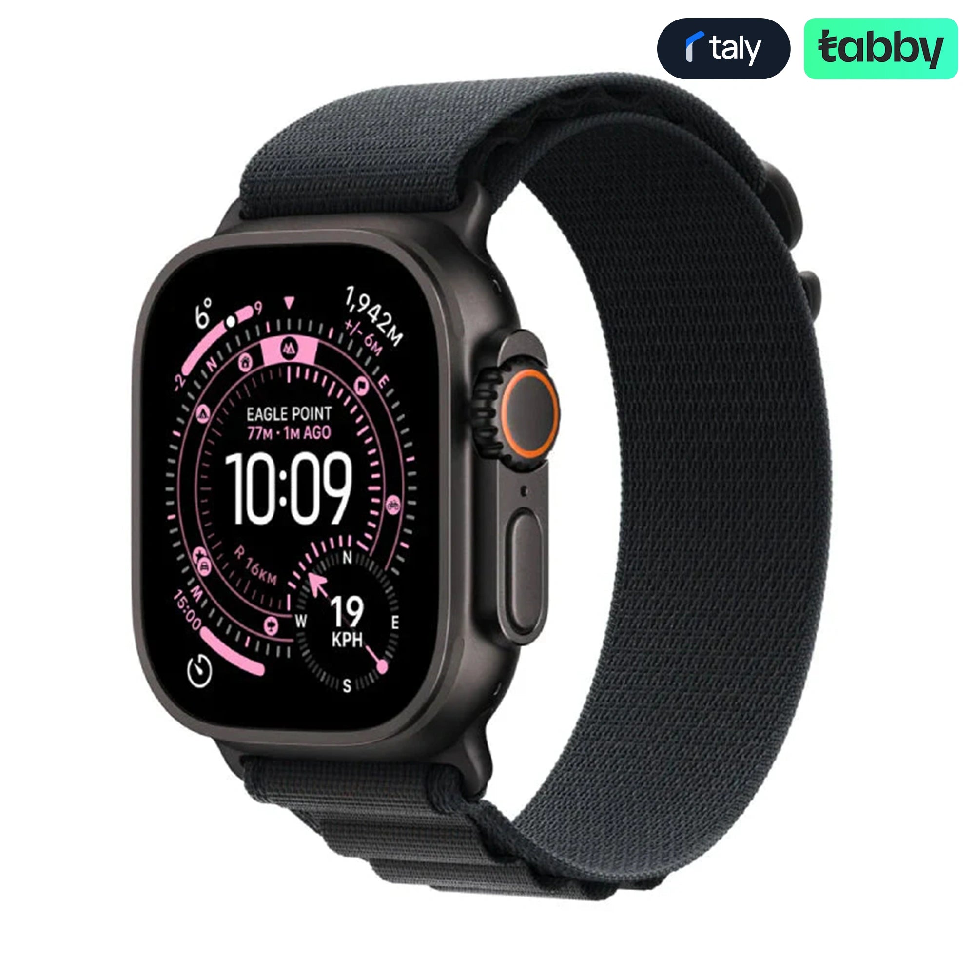 Apple Watch Ultra 3 - LTPO OLED / 64GB / 49mm / Bluetooth / Wi-Fi / Cellular / Medium / Black Titanium Case with Black Alpine Loop