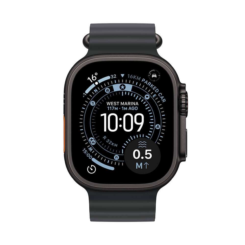 Apple Watch Ultra 3 - LTPO OLED / 64GB / 49mm / Bluetooth / Wi - Fi / Cellular / Black Titanium Case with Black Ocean BandIT CareApple Watches