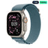 Apple Watch Ultra 3 - LTPO OLED / 64GB / 49mm / Bluetooth / Wi - Fi / Cellular / Medium / Natural Titanium Case with Light Blue Alpine LoopIT CareApple Watches