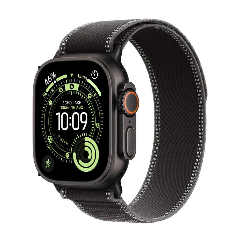Apple Watch Ultra 3 - LTPO OLED / 64GB / 49mm / Bluetooth / Wi - Fi / Cellular / Medium/Large / Black Titanium Case with Black/Charcoal Trail LoopIT CareApple Watches