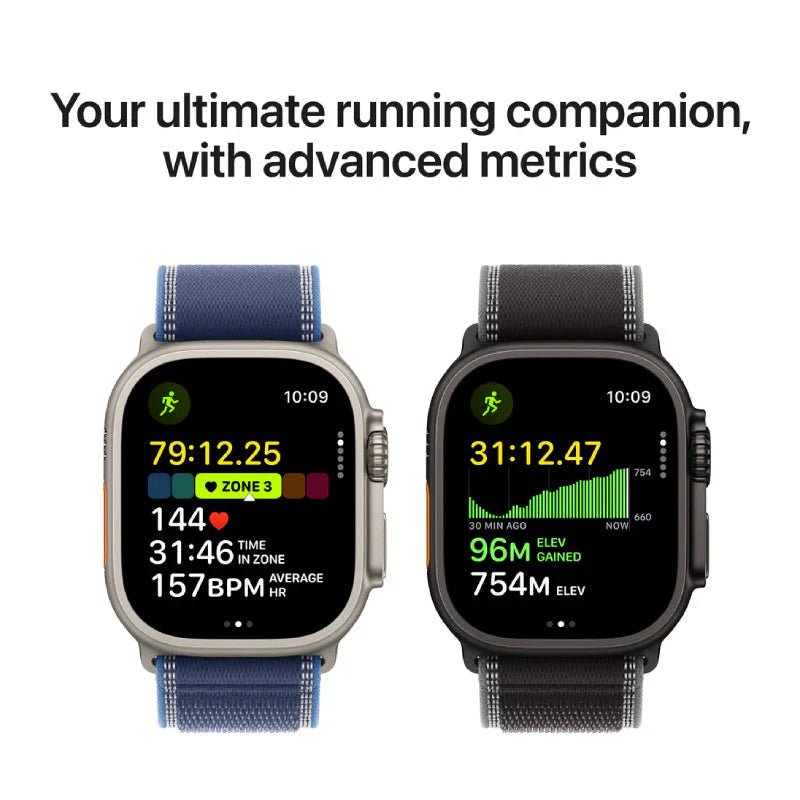 Apple Watch Ultra 3 - LTPO OLED / 64GB / 49mm / Bluetooth / Wi - Fi / Cellular / Medium/Large / Black Titanium Case with Black/Charcoal Trail LoopIT CareApple Watches