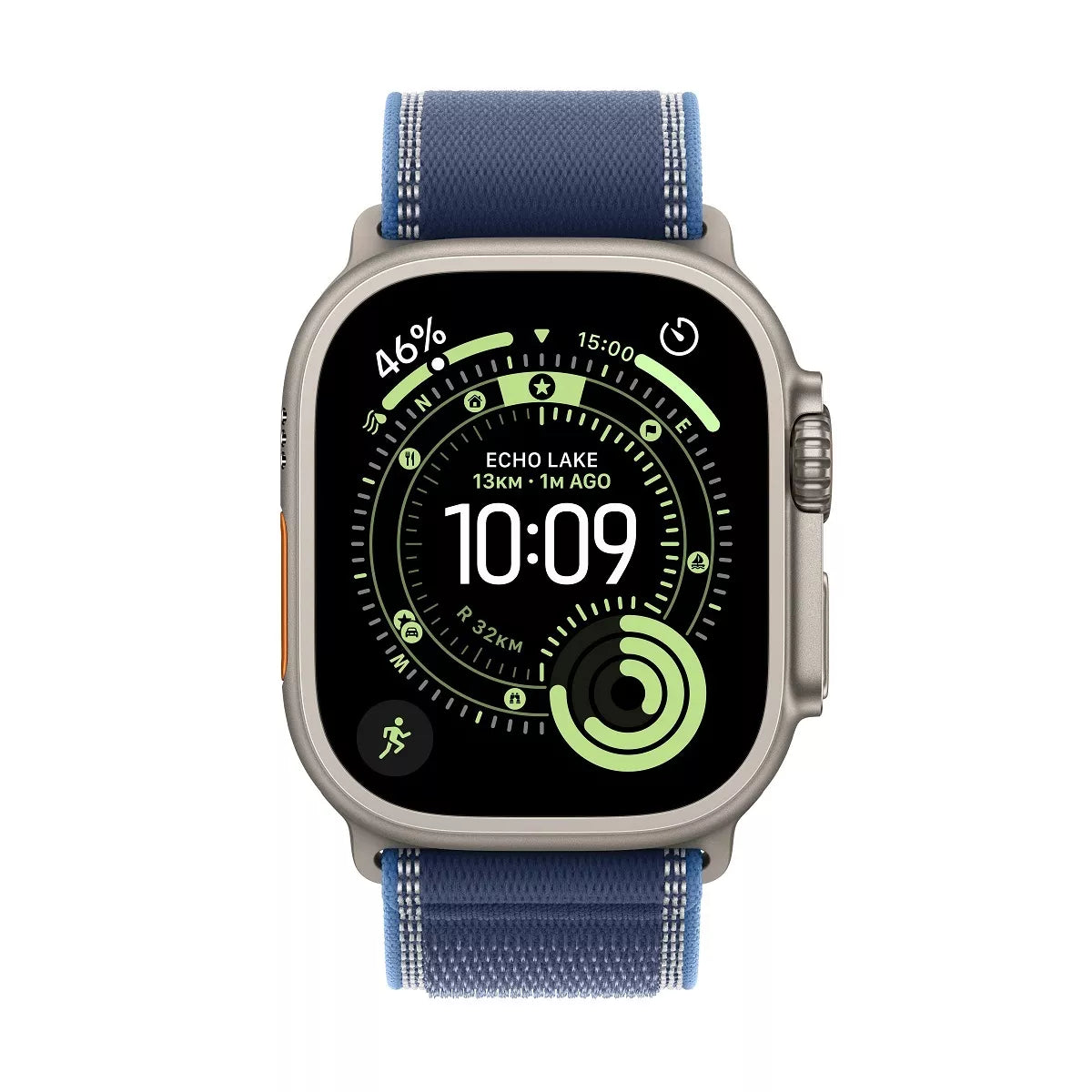 Apple Watch Ultra 3 - LTPO OLED / 64GB / 49mm / Bluetooth / Wi-Fi / Cellular / Medium/Large / Natural Titanium Case with Blue/Bright Blue Trail Loop