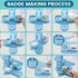 Badge Making Machine Kit - Square/ 50mm/ Fridge Magnet Press with 100 - Piece SuppliesIT CareBadge Machine