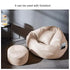 Premium Quality Faux Leather Bean Bag with Side Pocket - Biege / Free Beans Included / Free Footrest and Pillow