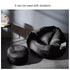 Premium Quality Faux Leather Bean Bag with Side Pocket - Brown / Free Beans Included / Free Footrest and Pillow