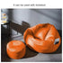 Premium Quality Faux Leather Bean Bag with Side Pocket - Orange / Free Beans Included / Free Footrest and Pillow