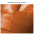 Premium Quality Faux Leather Bean Bag with Side Pocket - Orange / Free Beans Included / Free Footrest and Pillow