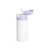 BestSub 12oz/360ml Sublimation Kids Stainless Steel Water Bottle with Plastic Straw & Purple Cap - WhiteIT CareBottles